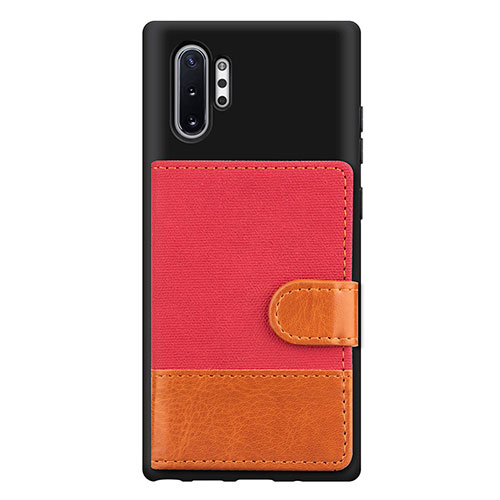 Ultra-thin Silicone Gel Soft Case Cover with Magnetic S05D for Samsung Galaxy Note 10 Plus 5G Red