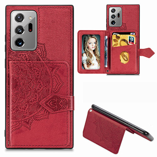 Ultra-thin Silicone Gel Soft Case Cover with Magnetic S05D for Samsung Galaxy Note 20 Ultra 5G Red