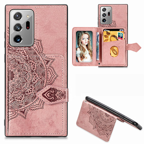 Ultra-thin Silicone Gel Soft Case Cover with Magnetic S05D for Samsung Galaxy Note 20 Ultra 5G Rose Gold