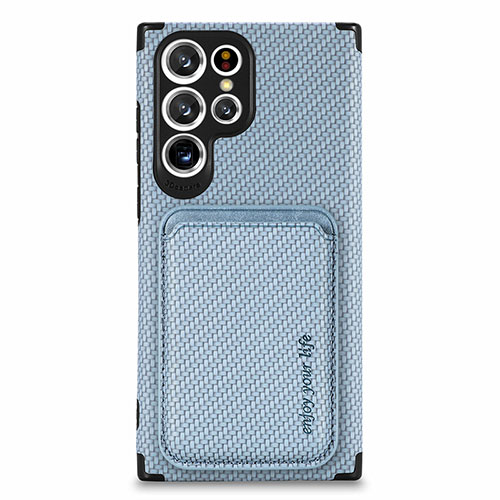 Ultra-thin Silicone Gel Soft Case Cover with Magnetic S05D for Samsung Galaxy S25 Ultra 5G Blue