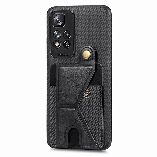 Ultra-thin Silicone Gel Soft Case Cover with Magnetic S05D for Xiaomi Poco X4 NFC Black