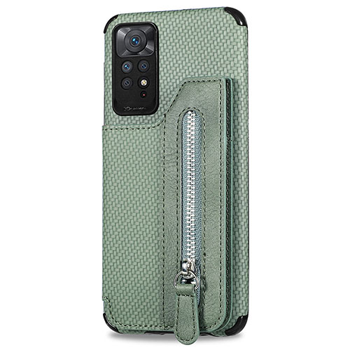 Ultra-thin Silicone Gel Soft Case Cover with Magnetic S05D for Xiaomi Redmi Note 11 Pro 5G Green