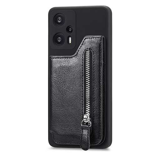 Ultra-thin Silicone Gel Soft Case Cover with Magnetic S05D for Xiaomi Redmi Note 12 Turbo 5G Black