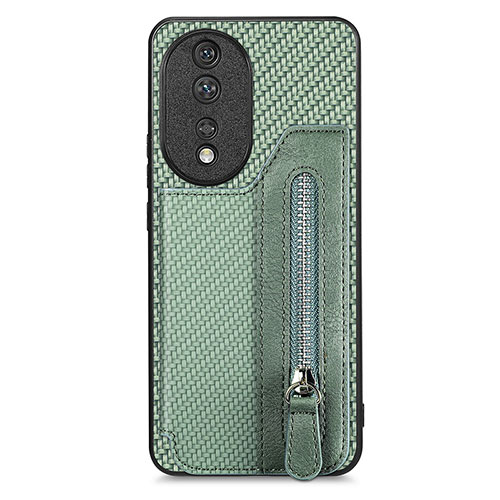 Ultra-thin Silicone Gel Soft Case Cover with Magnetic S06D for Huawei Honor 80 5G Green