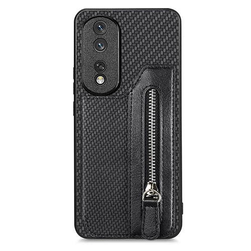 Ultra-thin Silicone Gel Soft Case Cover with Magnetic S06D for Huawei Honor 80 Pro 5G Black