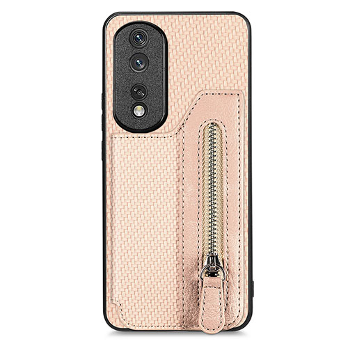 Ultra-thin Silicone Gel Soft Case Cover with Magnetic S06D for Huawei Honor 80 Pro 5G Gold