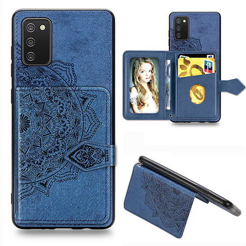 Ultra-thin Silicone Gel Soft Case Cover with Magnetic S06D for Samsung Galaxy A03s Blue