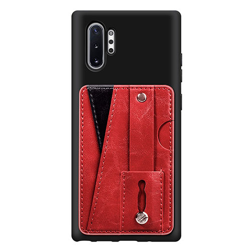 Ultra-thin Silicone Gel Soft Case Cover with Magnetic S06D for Samsung Galaxy Note 10 Plus 5G Red