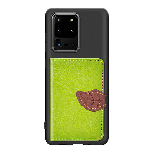 Ultra-thin Silicone Gel Soft Case Cover with Magnetic S06D for Samsung Galaxy S20 Ultra 5G Green