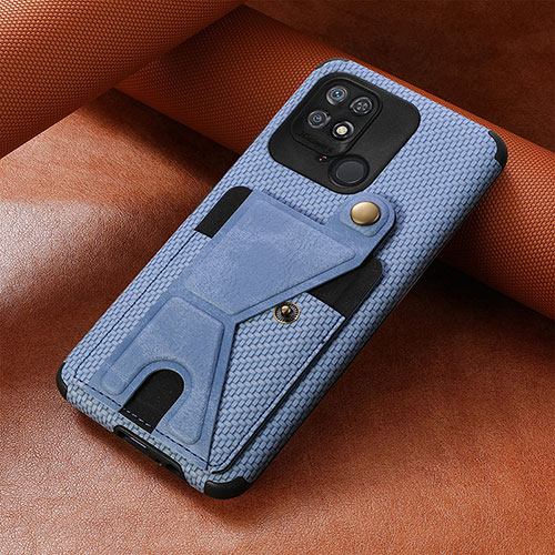 Ultra-thin Silicone Gel Soft Case Cover with Magnetic S06D for Xiaomi Redmi 10 India Blue