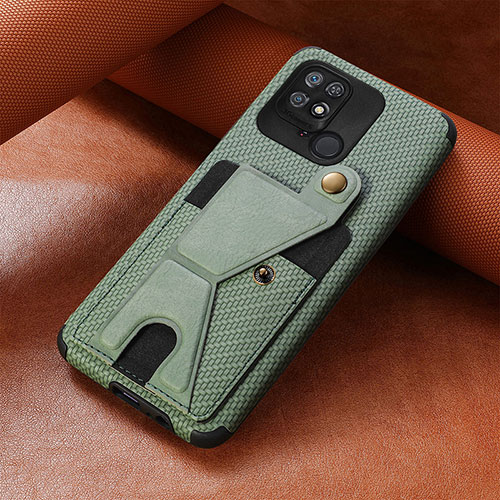 Ultra-thin Silicone Gel Soft Case Cover with Magnetic S06D for Xiaomi Redmi 10C 4G Green