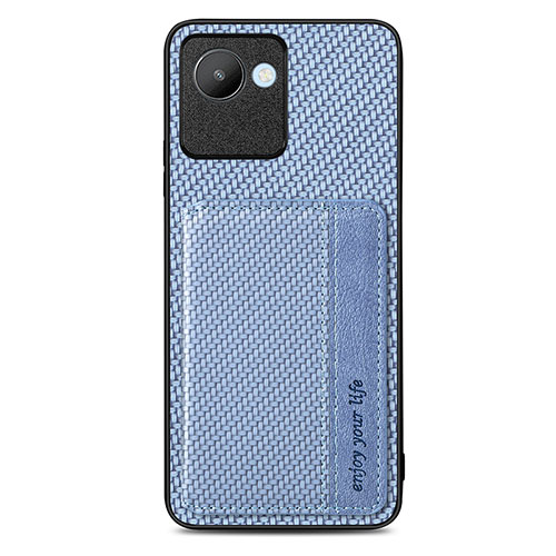 Ultra-thin Silicone Gel Soft Case Cover with Magnetic S07D for Realme C30s Blue