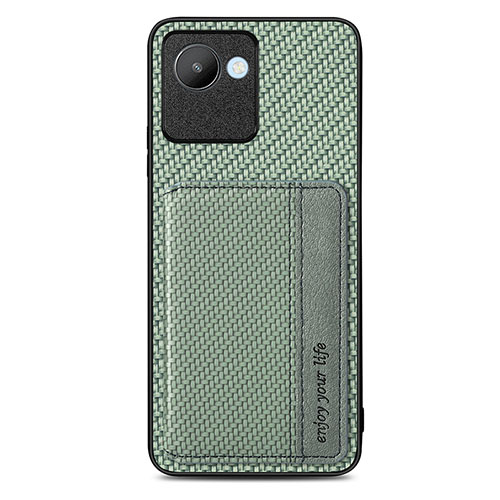 Ultra-thin Silicone Gel Soft Case Cover with Magnetic S07D for Realme C30s Green