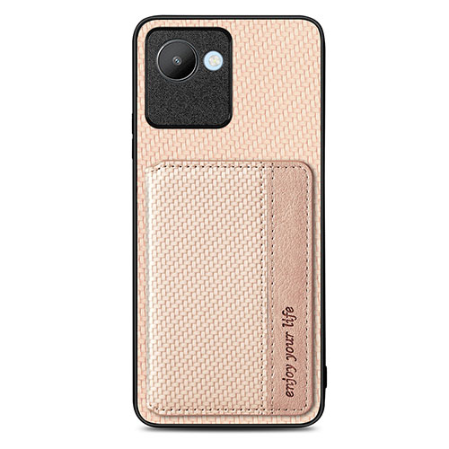 Ultra-thin Silicone Gel Soft Case Cover with Magnetic S07D for Realme Narzo 50i Prime Gold