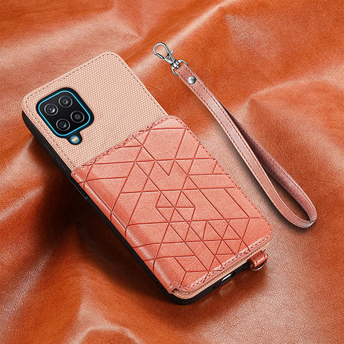 Ultra-thin Silicone Gel Soft Case Cover with Magnetic S07D for Samsung Galaxy A12 5G Pink