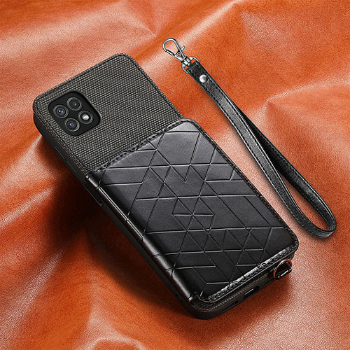 Ultra-thin Silicone Gel Soft Case Cover with Magnetic S07D for Samsung Galaxy A22 5G Black