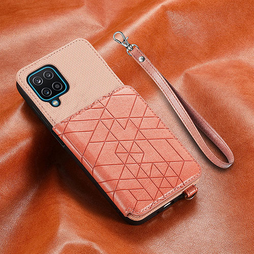 Ultra-thin Silicone Gel Soft Case Cover with Magnetic S07D for Samsung Galaxy M12 Pink
