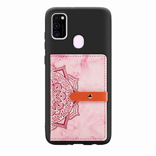 Ultra-thin Silicone Gel Soft Case Cover with Magnetic S07D for Samsung Galaxy M21 Pink