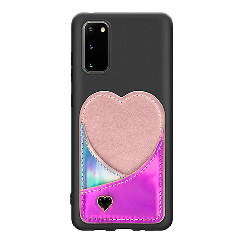 Ultra-thin Silicone Gel Soft Case Cover with Magnetic S07D for Samsung Galaxy S20 Pink