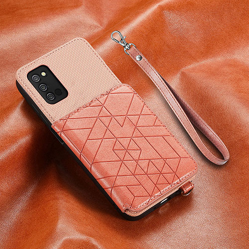 Ultra-thin Silicone Gel Soft Case Cover with Magnetic S08D for Samsung Galaxy A02s Pink