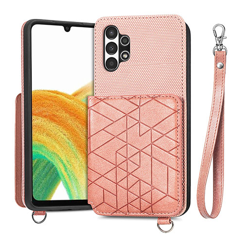 Ultra-thin Silicone Gel Soft Case Cover with Magnetic S08D for Samsung Galaxy A13 4G Pink