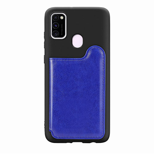 Ultra-thin Silicone Gel Soft Case Cover with Magnetic S08D for Samsung Galaxy M21 Blue