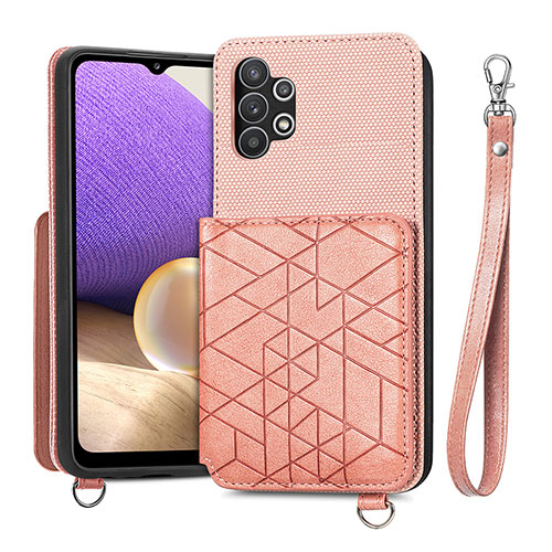 Ultra-thin Silicone Gel Soft Case Cover with Magnetic S08D for Samsung Galaxy M32 5G Pink