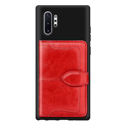 Ultra-thin Silicone Gel Soft Case Cover with Magnetic S08D for Samsung Galaxy Note 10 Plus 5G Red