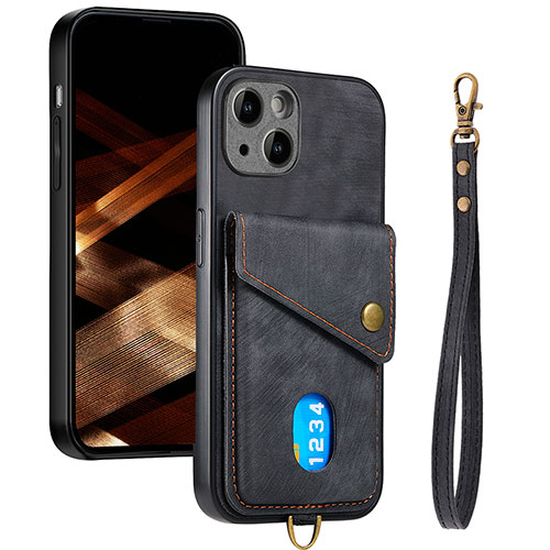 Ultra-thin Silicone Gel Soft Case Cover with Magnetic S09D for Apple iPhone 14 Plus Black