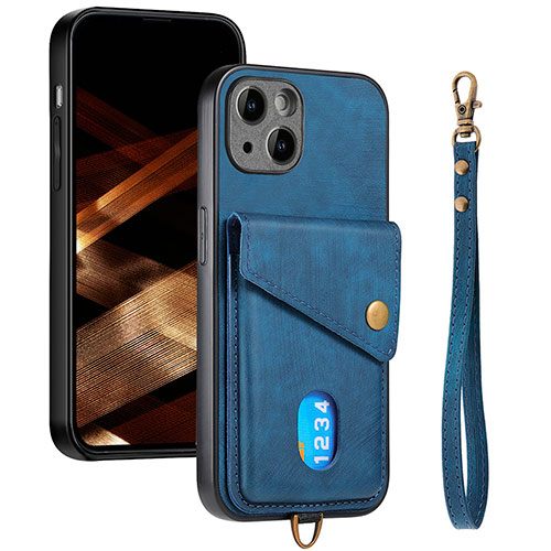 Ultra-thin Silicone Gel Soft Case Cover with Magnetic S09D for Apple iPhone 15 Blue