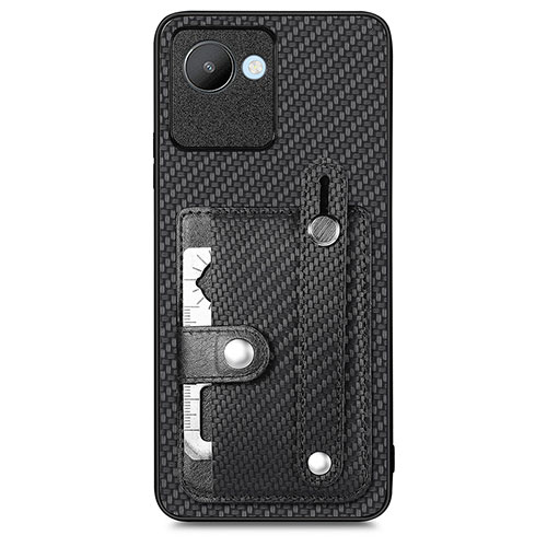 Ultra-thin Silicone Gel Soft Case Cover with Magnetic S09D for Realme C30 Black