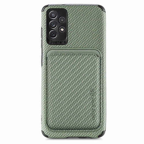 Ultra-thin Silicone Gel Soft Case Cover with Magnetic S09D for Samsung Galaxy A52s 5G Green
