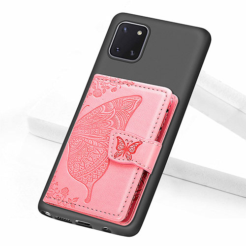 Ultra-thin Silicone Gel Soft Case Cover with Magnetic S09D for Samsung Galaxy M60s Rose Gold
