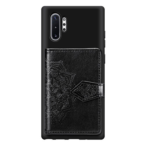 Ultra-thin Silicone Gel Soft Case Cover with Magnetic S09D for Samsung Galaxy Note 10 Plus 5G Black