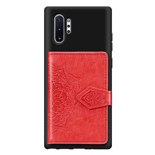 Ultra-thin Silicone Gel Soft Case Cover with Magnetic S09D for Samsung Galaxy Note 10 Plus 5G Red