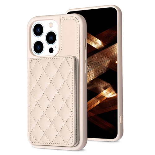 Ultra-thin Silicone Gel Soft Case Cover with Magnetic S10D for Apple iPhone 14 Pro Max Gold