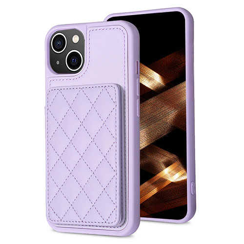 Ultra-thin Silicone Gel Soft Case Cover with Magnetic S10D for Apple iPhone 15 Clove Purple