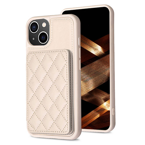 Ultra-thin Silicone Gel Soft Case Cover with Magnetic S10D for Apple iPhone 15 Gold