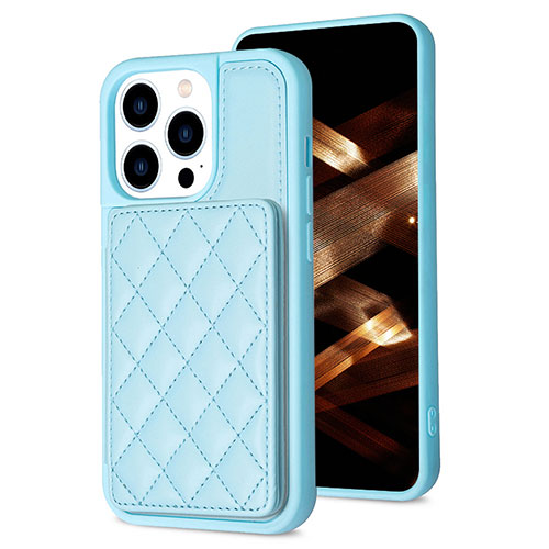 Ultra-thin Silicone Gel Soft Case Cover with Magnetic S10D for Apple iPhone 15 Pro Max Sky Blue