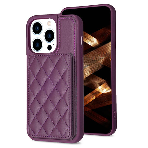 Ultra-thin Silicone Gel Soft Case Cover with Magnetic S10D for Apple iPhone 15 Pro Purple