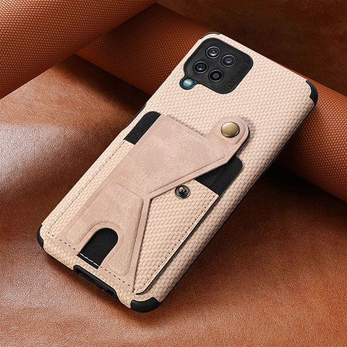 Ultra-thin Silicone Gel Soft Case Cover with Magnetic S10D for Samsung Galaxy A12 5G Rose Gold