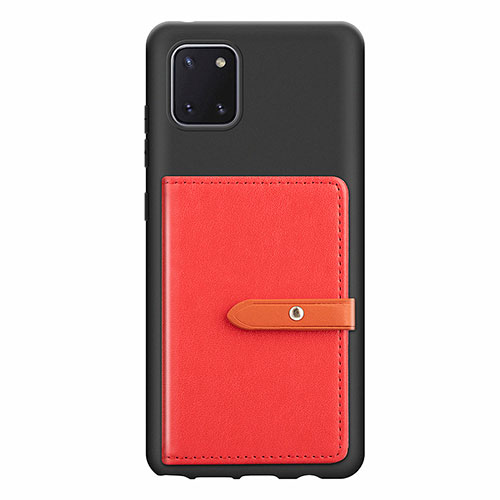 Ultra-thin Silicone Gel Soft Case Cover with Magnetic S10D for Samsung Galaxy A81 Red