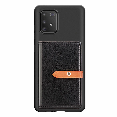 Ultra-thin Silicone Gel Soft Case Cover with Magnetic S10D for Samsung Galaxy A91 Black