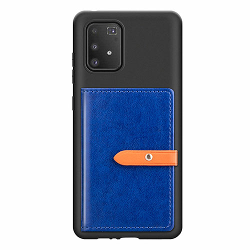 Ultra-thin Silicone Gel Soft Case Cover with Magnetic S10D for Samsung Galaxy A91 Blue