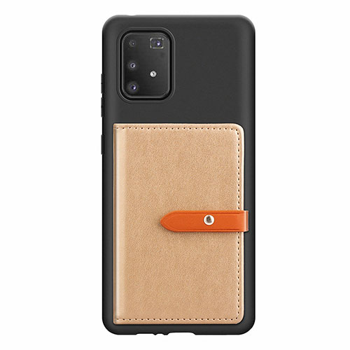 Ultra-thin Silicone Gel Soft Case Cover with Magnetic S10D for Samsung Galaxy A91 Khaki