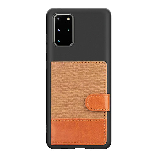 Ultra-thin Silicone Gel Soft Case Cover with Magnetic S10D for Samsung Galaxy S20 Plus Brown