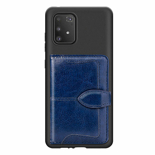 Ultra-thin Silicone Gel Soft Case Cover with Magnetic S11D for Samsung Galaxy A91 Blue