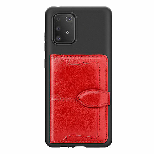 Ultra-thin Silicone Gel Soft Case Cover with Magnetic S11D for Samsung Galaxy A91 Red