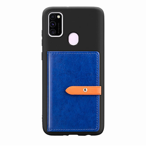 Ultra-thin Silicone Gel Soft Case Cover with Magnetic S11D for Samsung Galaxy M30s Blue