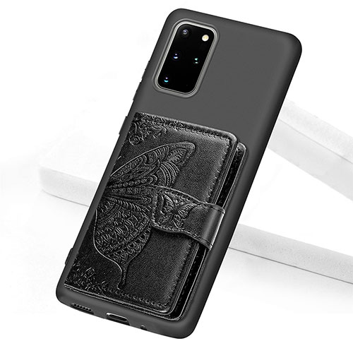 Ultra-thin Silicone Gel Soft Case Cover with Magnetic S11D for Samsung Galaxy S20 Plus 5G Black